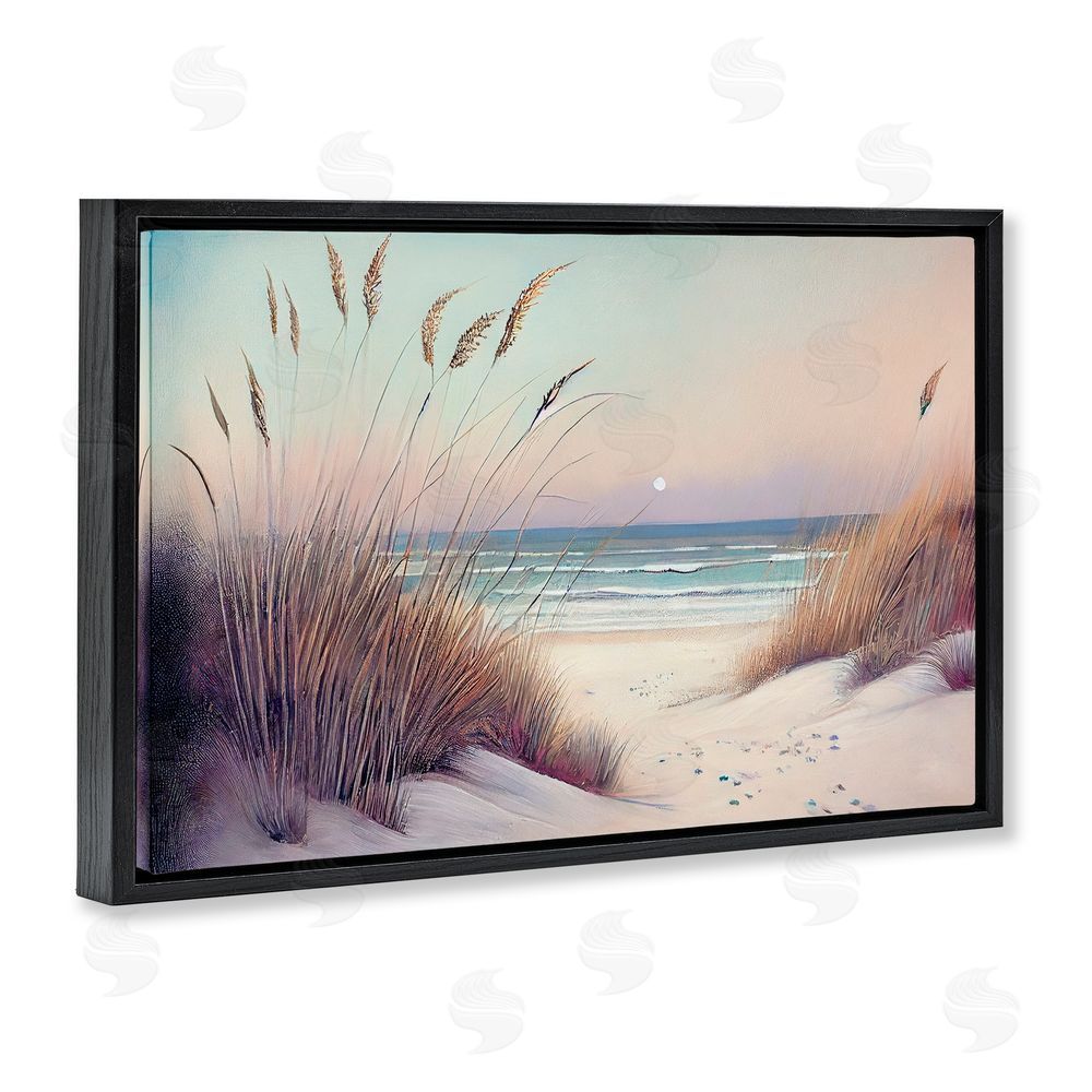 Sasha Euphoria Beach Dunes View Black Floating Frame Canvas Wall Art Print