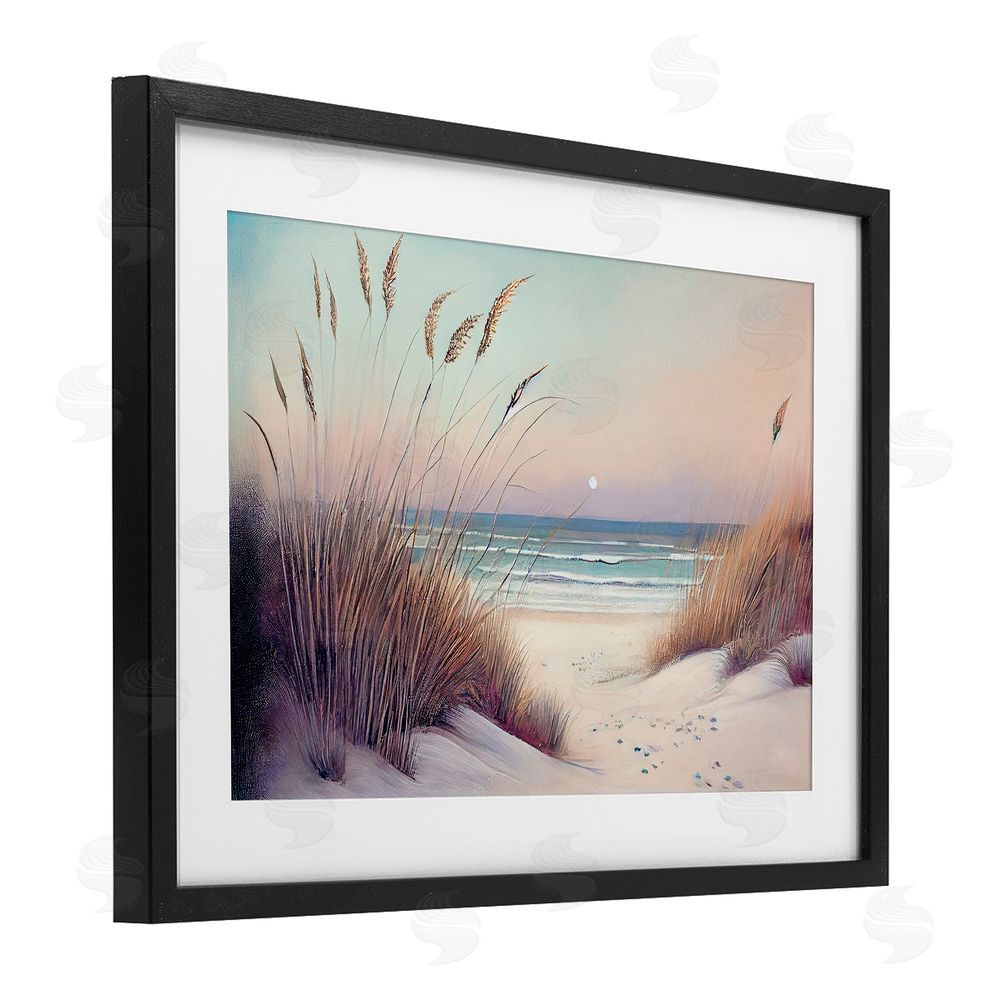 Sasha Euphoria Beach Dunes View Black Framed Print Under Glass Wall Art