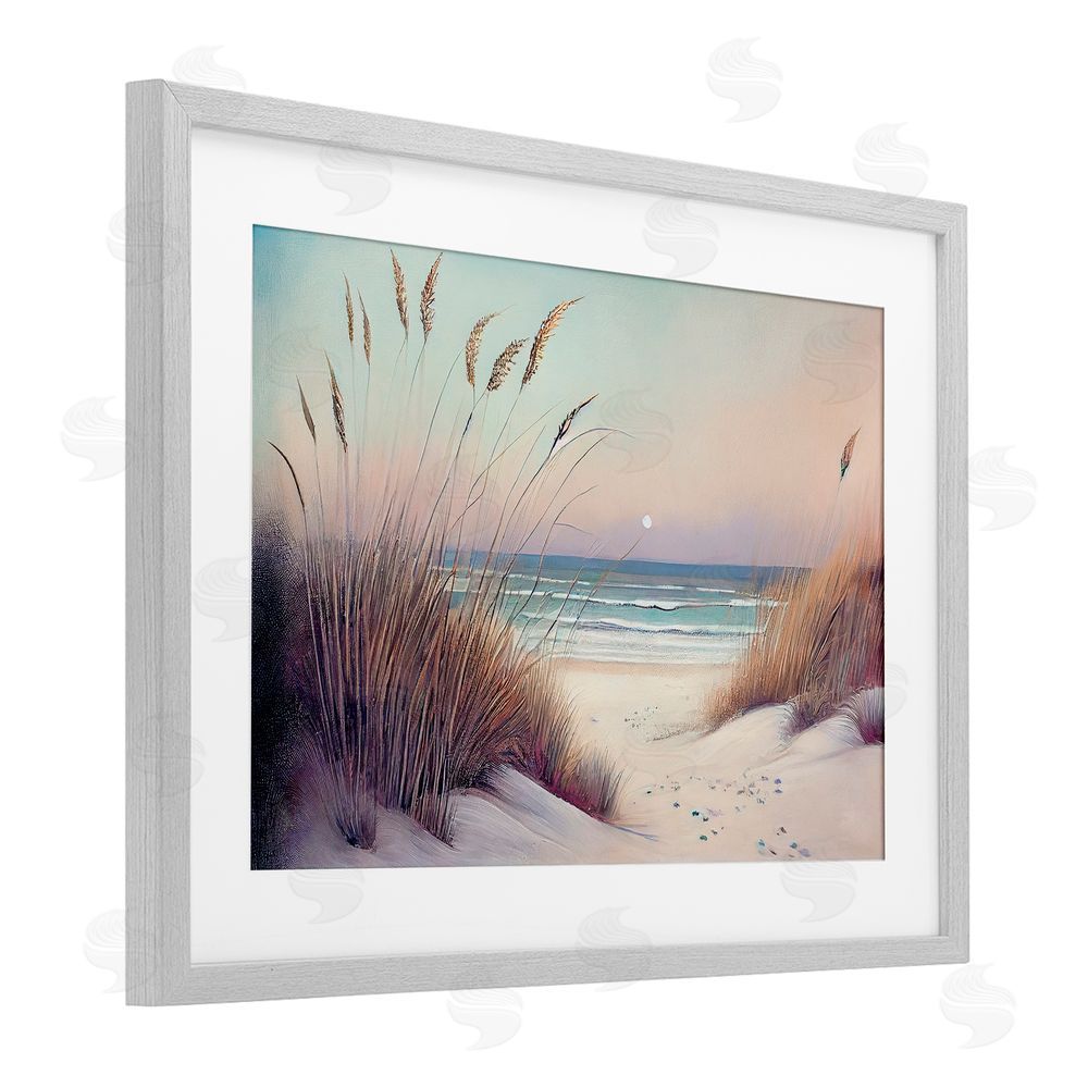 Sasha Euphoria Beach Dunes View Gray Framed Print Under Glass Wall Art