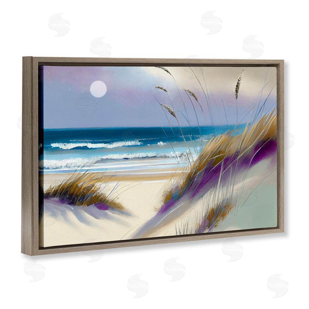 Sasha Beach Dunes Serenity Brown Floating Frame Canvas Wall Art Print
