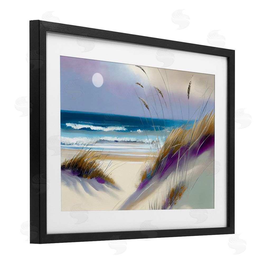 Sasha Beach Dunes Serenity Black Framed Print Under Glass Wall Art