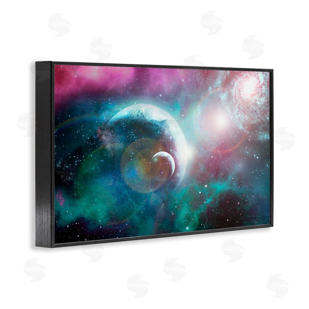 Ali Chris Eclipsing Cosmos Planets Black Framed Giclee Print Wall Art