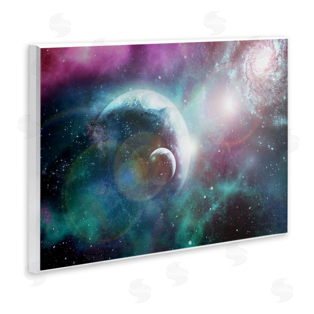 Ali Chris Eclipsing Cosmos Planets Wooden Wall Plaque Art Print
