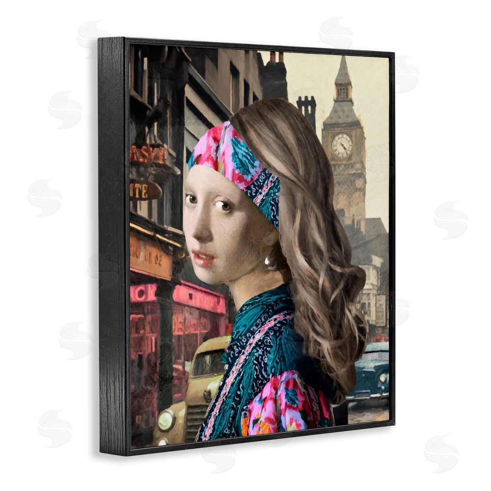 Sasha Carnaby Street Remix Painting Black Framed Giclee Print Wall Art