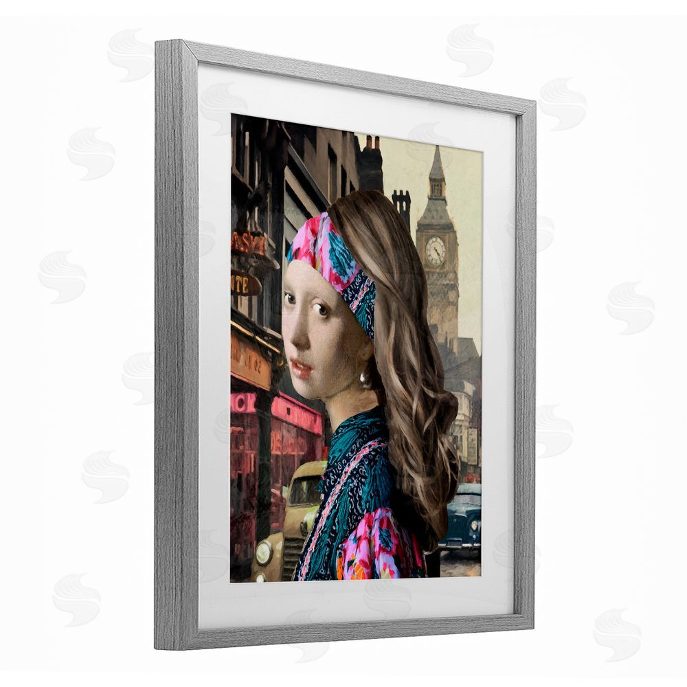 Sasha Carnaby Street Remix Painting Gray Framed Print Under Glass Wall Art