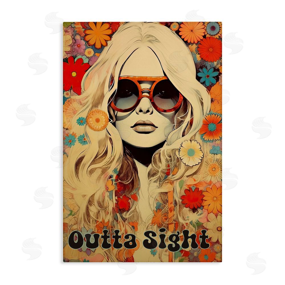 Sasha Outta Sight Hippie Girl Stretched Canvas Wall Art Print