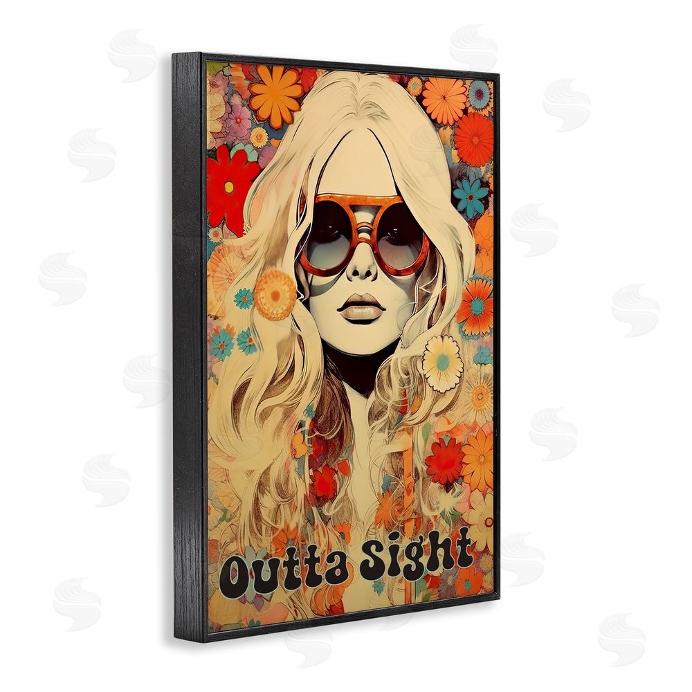 Sasha Outta Sight Hippie Girl Black Framed Giclee Print Wall Art