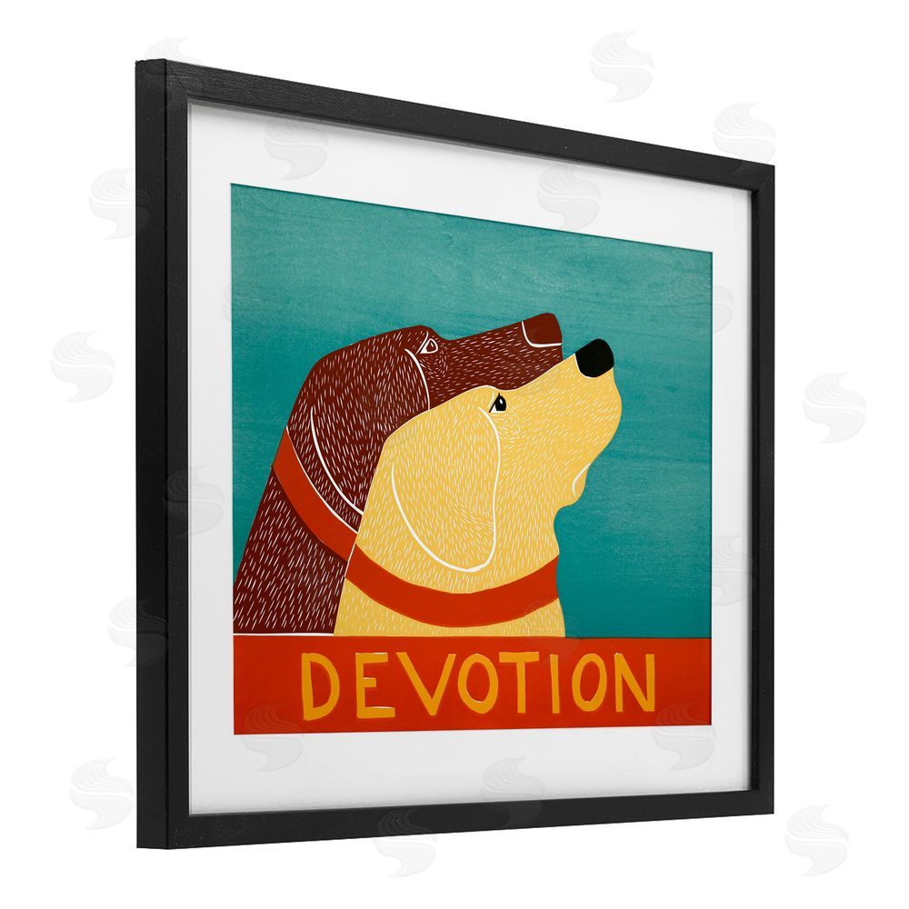 Stephen Huneck Devotion Dog Duo Black Framed Print Under Glass Wall Art