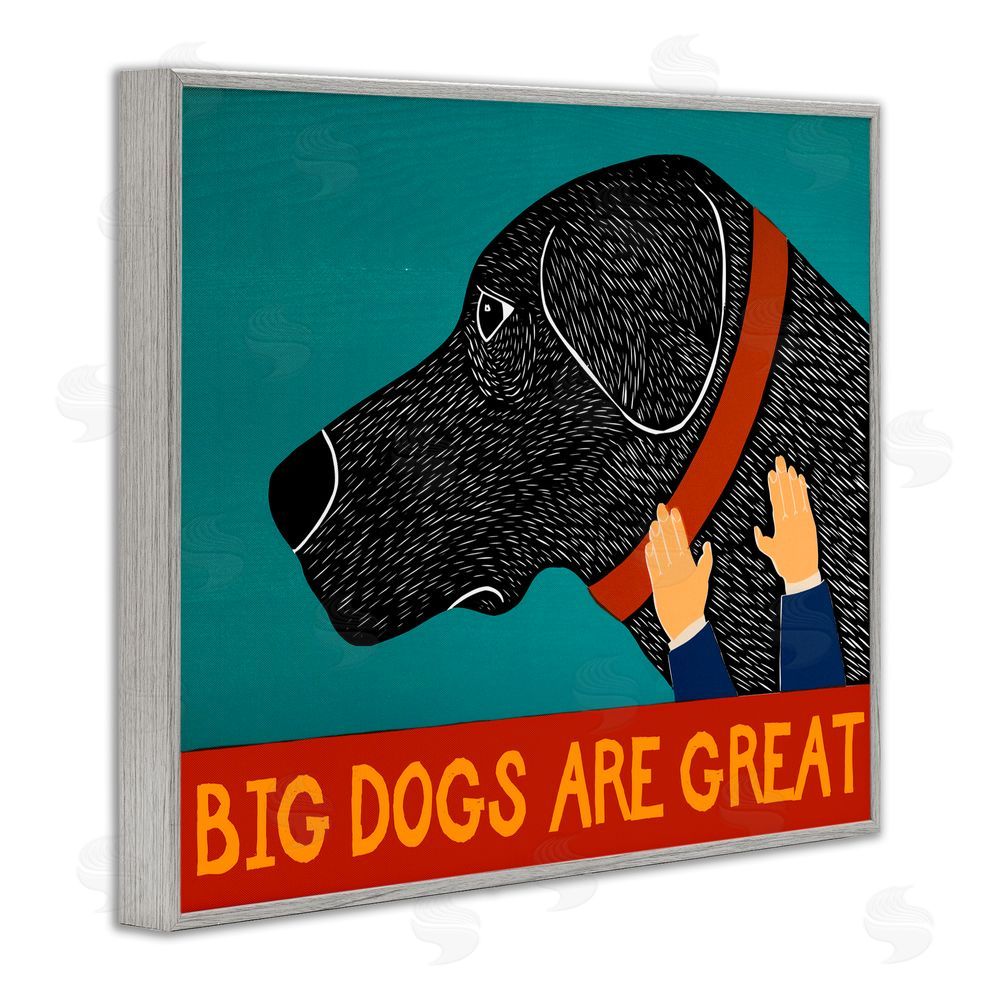 Stephen Huneck Big Dogs Are Great Gray Framed Giclee Print Wall Art