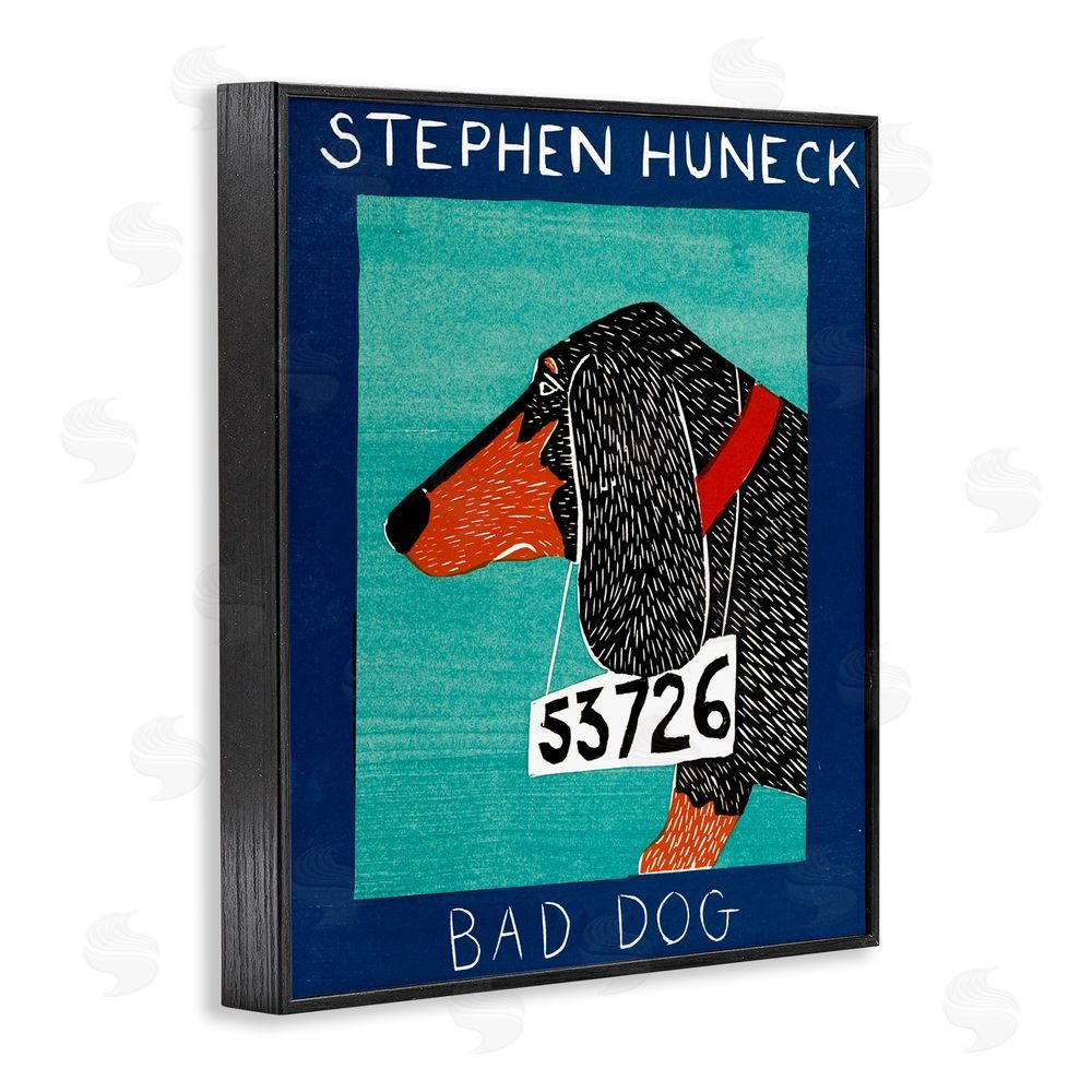 Stephen Huneck Bad Dog Dachshund Black Framed Giclee Print Wall Art