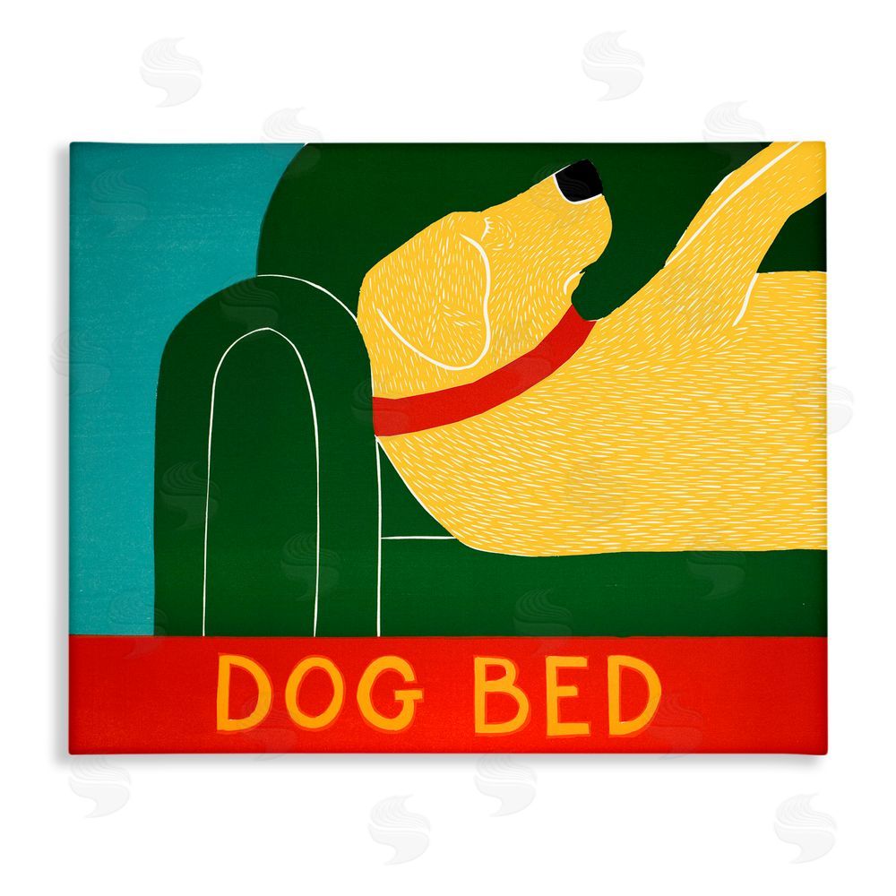 Stephen Huneck Dog Bed Labrador Stretched Canvas Wall Art Print
