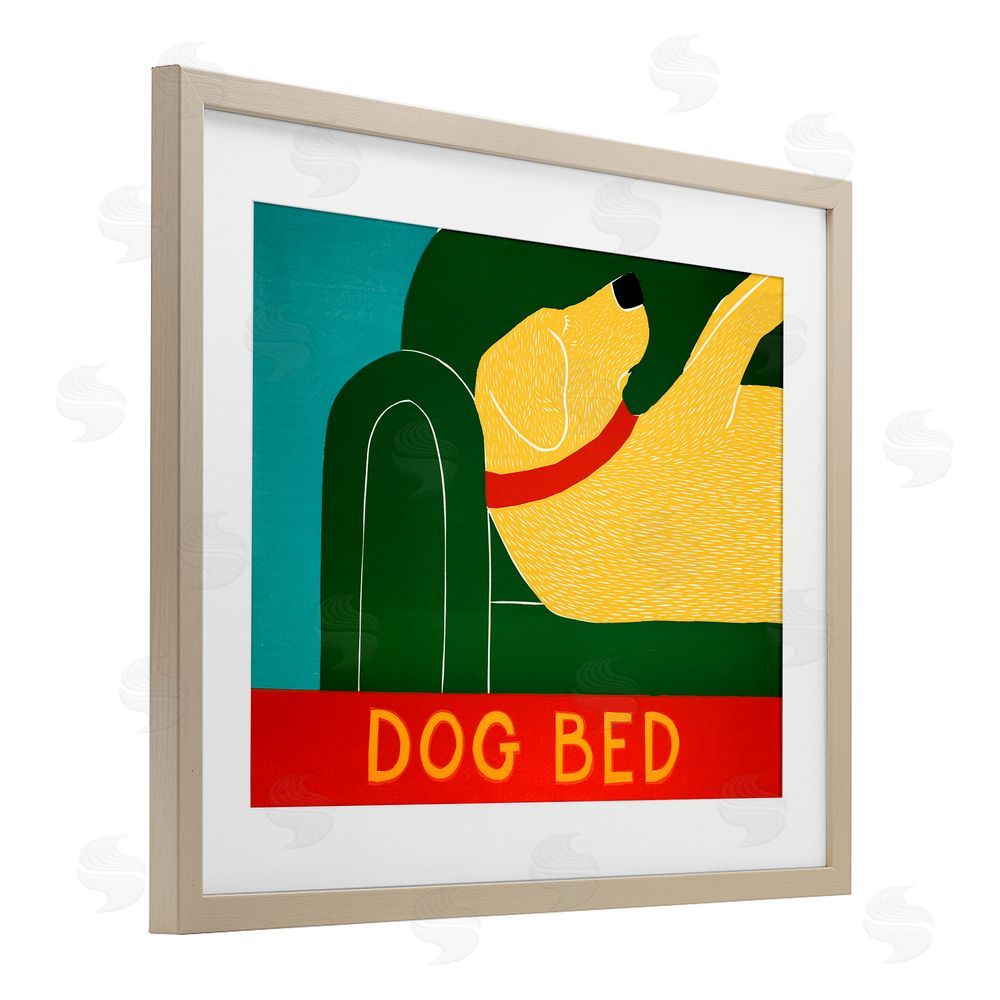 Stephen Huneck Dog Bed Labrador Brown Framed Print Under Glass Wall Art