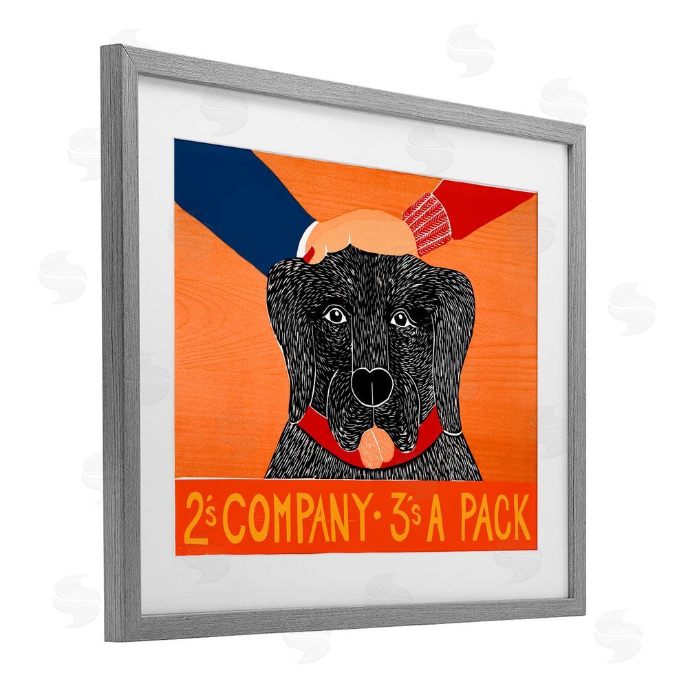 Stephen Huneck 2's Company Dog Gray Framed Print Under Glass Wall Art