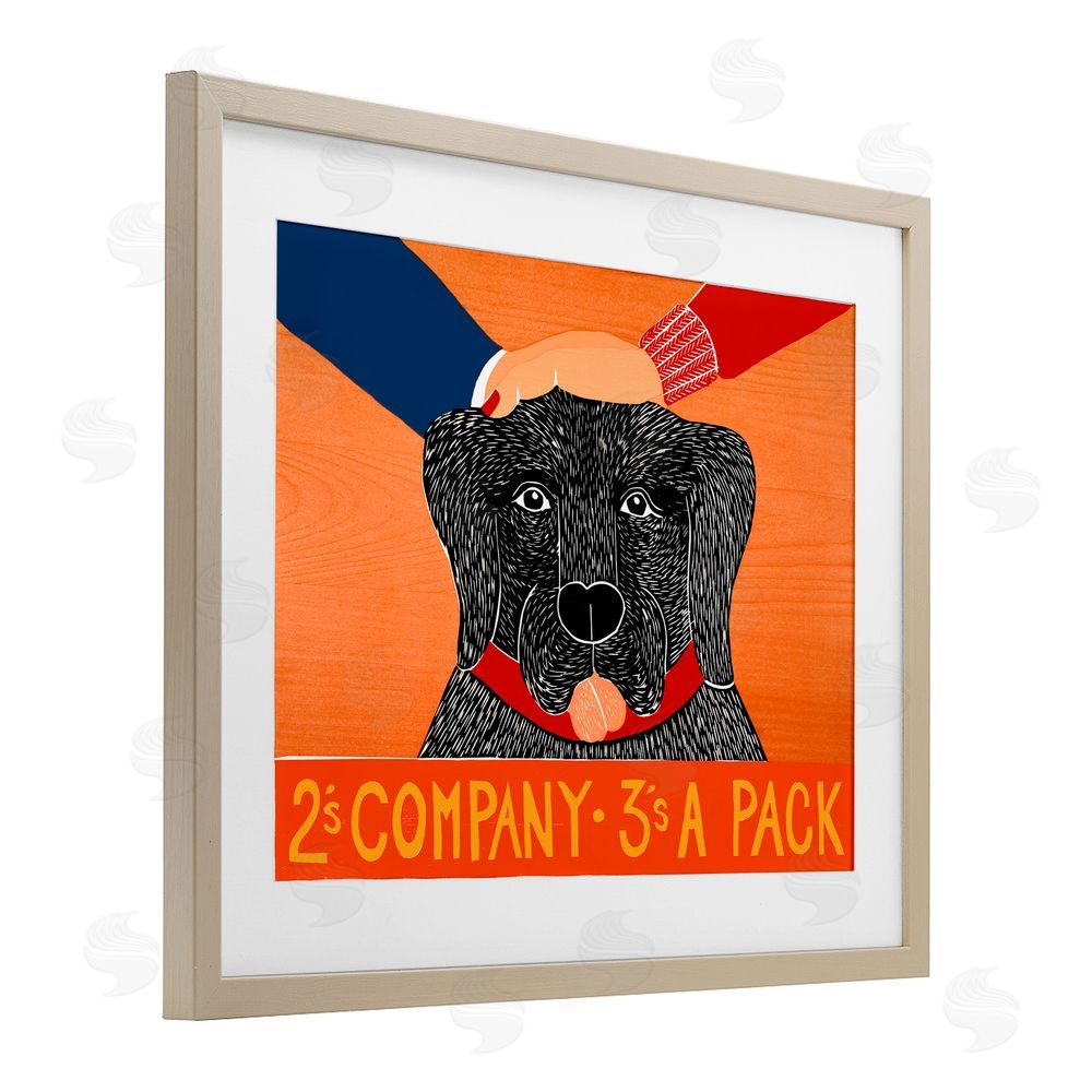 Stephen Huneck 2's Company Dog Brown Framed Print Under Glass Wall Art
