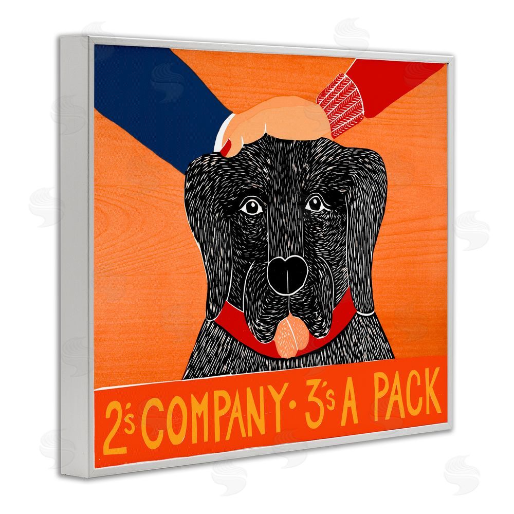 Stephen Huneck 2's Company Dog White Framed Giclee Print Wall Art