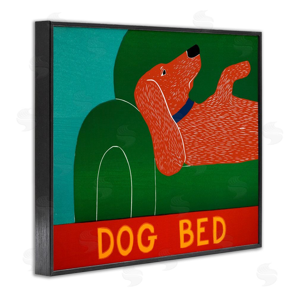 Stephen Huneck Dog Bed Couch Black Framed Giclee Print Wall Art