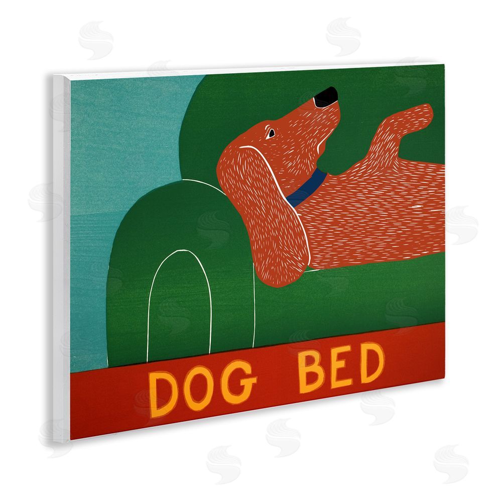 Stephen Huneck Dog Bed Couch Wooden Wall Plaque Art Print