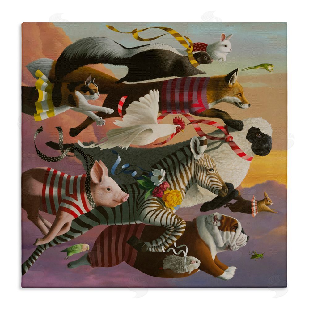 Heather Gauthier Thick As Thieves Animals Stretched Canvas Wall Art Print