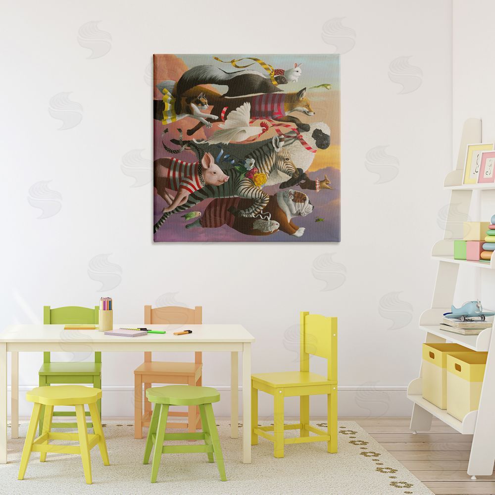 Heather Gauthier Thick As Thieves Animals Stretched Canvas Wall Art Print in Room