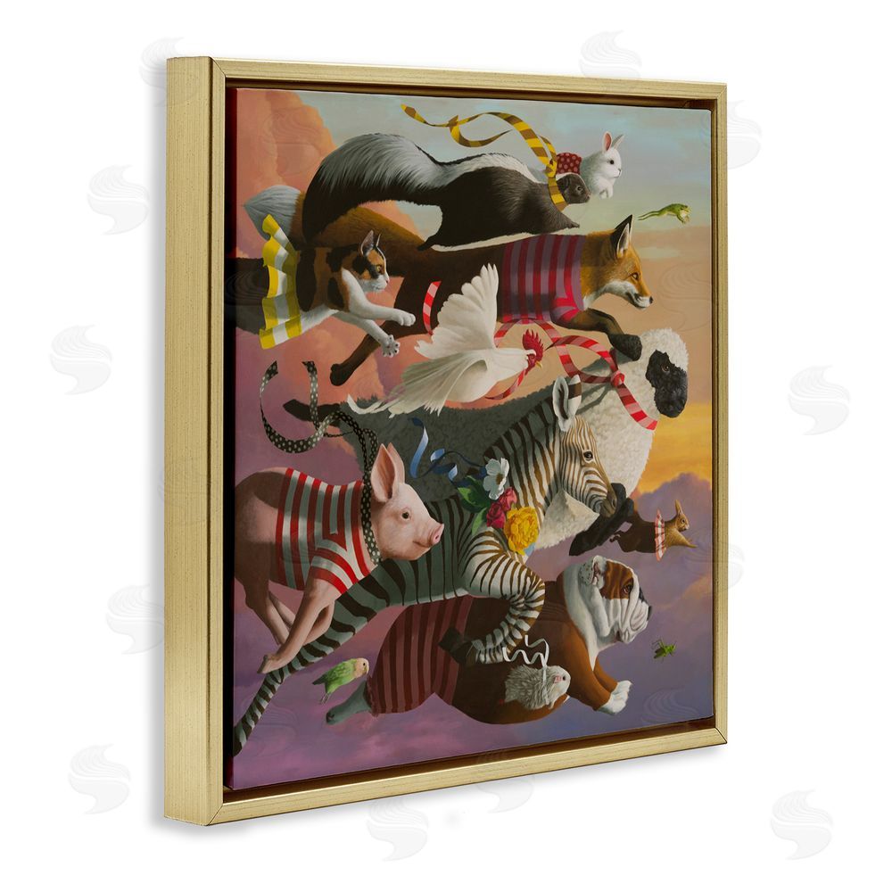 Heather Gauthier Thick As Thieves Animals Gold Floating Frame Canvas Wall Art Print