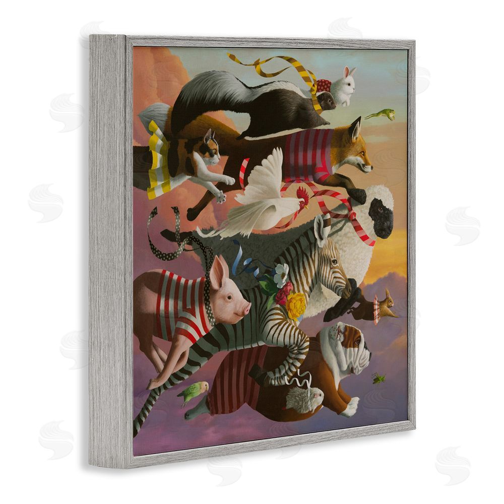 Heather Gauthier Thick As Thieves Animals Gray Framed Giclee Print Wall Art