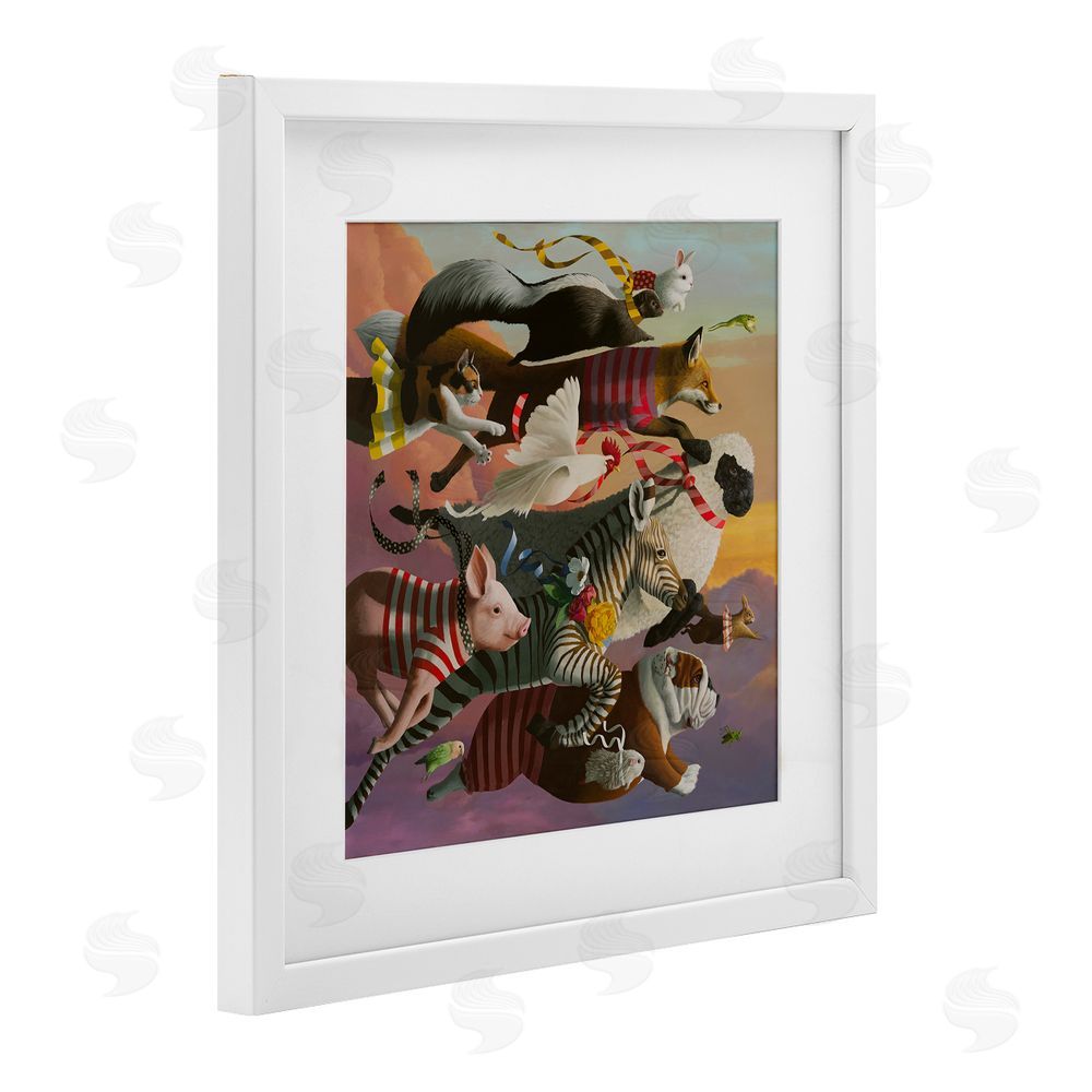 Heather Gauthier Thick As Thieves Animals White Framed Print Under Glass Wall Art