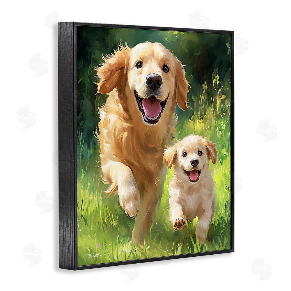 Momart Father & Son Labrador Black Framed Giclee Print Wall Art