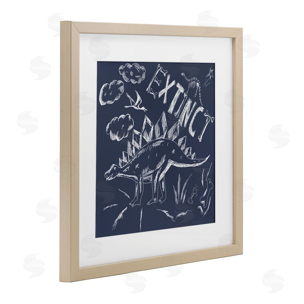 HUE and MI and Sangita Sketchy Extinct Dinosaur Brown Framed Print Under Glass Wall Art