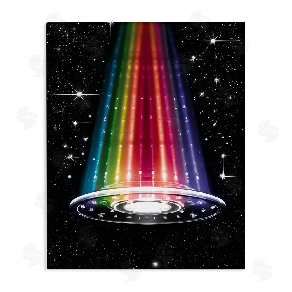 Sasha Rainbow Galaxy UFO Stretched Canvas Wall Art Print