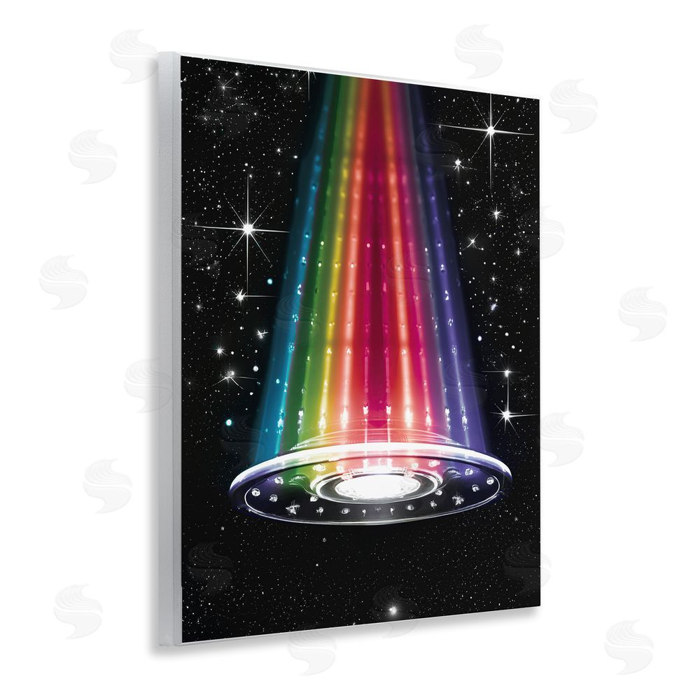 Sasha Rainbow Galaxy UFO Wooden Wall Plaque Art Print