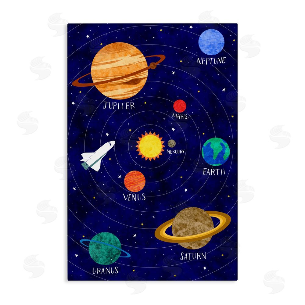 Elizabeth Caldwell Solar System Education Stretched Canvas Wall Art Print
