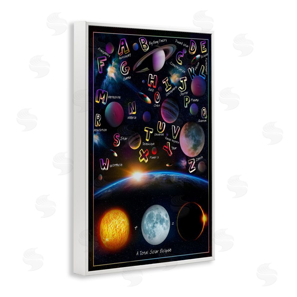 Ali Chris Educational Astronomy Alphabet White Framed Giclee Print Wall Art