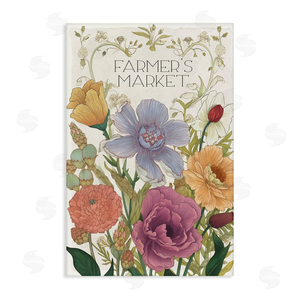 Sasha Vintage Farmer's Market Garden Stretched Canvas Wall Art Print