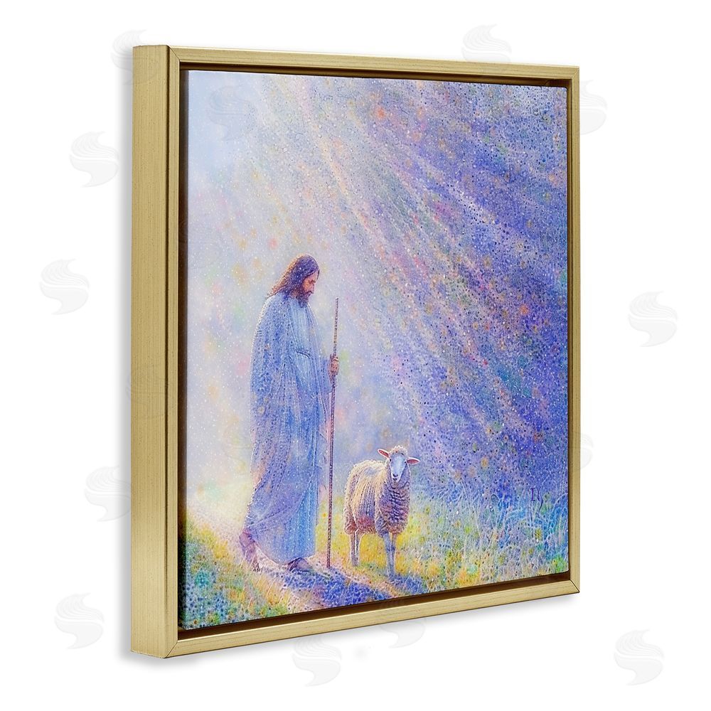 Ivan Guaderrama Guiding Light Shepherd Gold Floating Frame Canvas Wall Art Print
