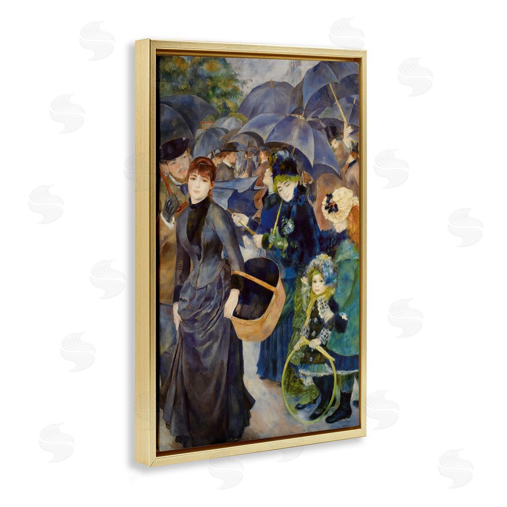 Masters Collection The Umbrellas Renoir Gold Floating Frame Canvas Wall Art Print