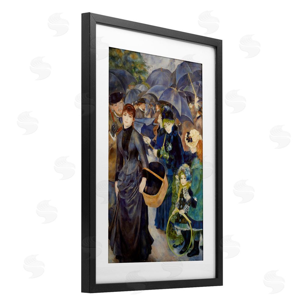 Masters Collection The Umbrellas Renoir Black Framed Print Under Glass Wall Art