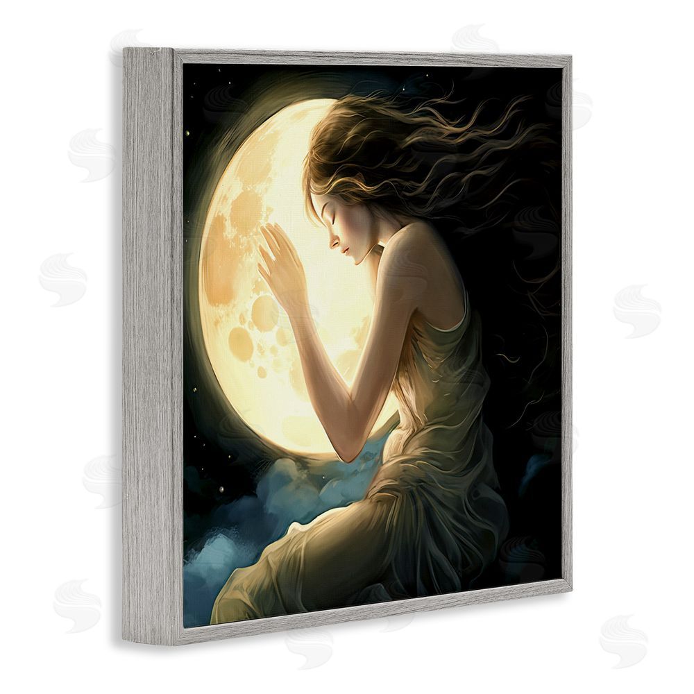 Sasha Ethereal Moon Love Gray Framed Giclee Print Wall Art