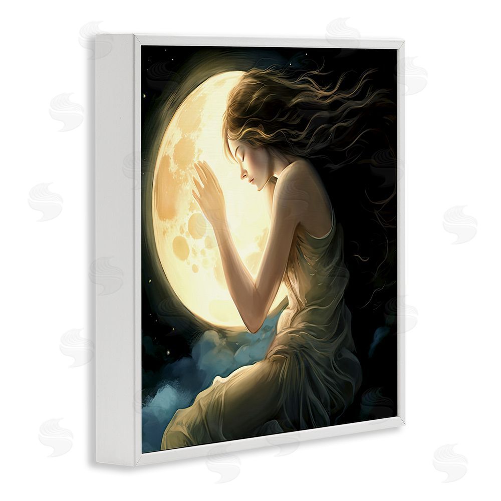 Sasha Ethereal Moon Love White Framed Giclee Print Wall Art