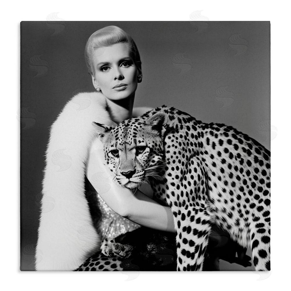 Sasha Cat Woman Cheetah Portrait Canvas Wall Art Print