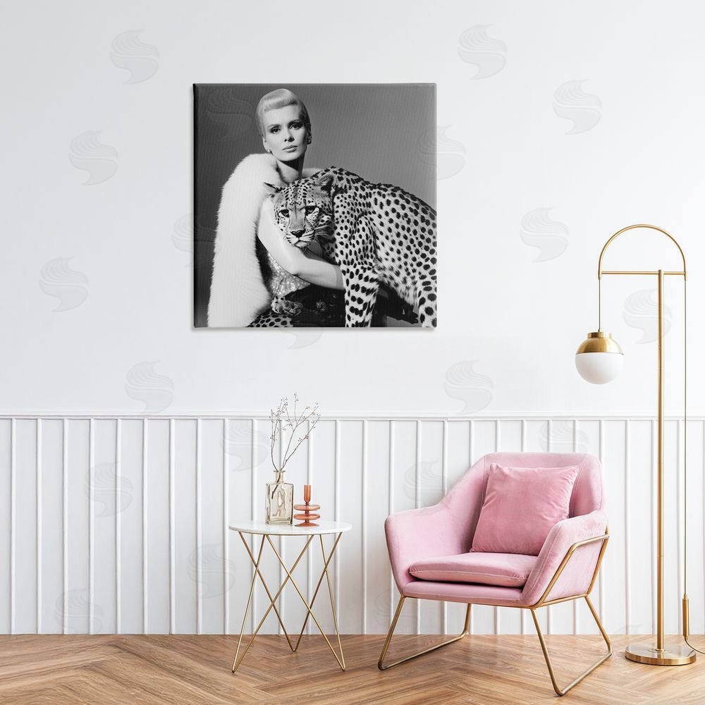 Sasha Cat Woman Cheetah Portrait Canvas Art on Wall
