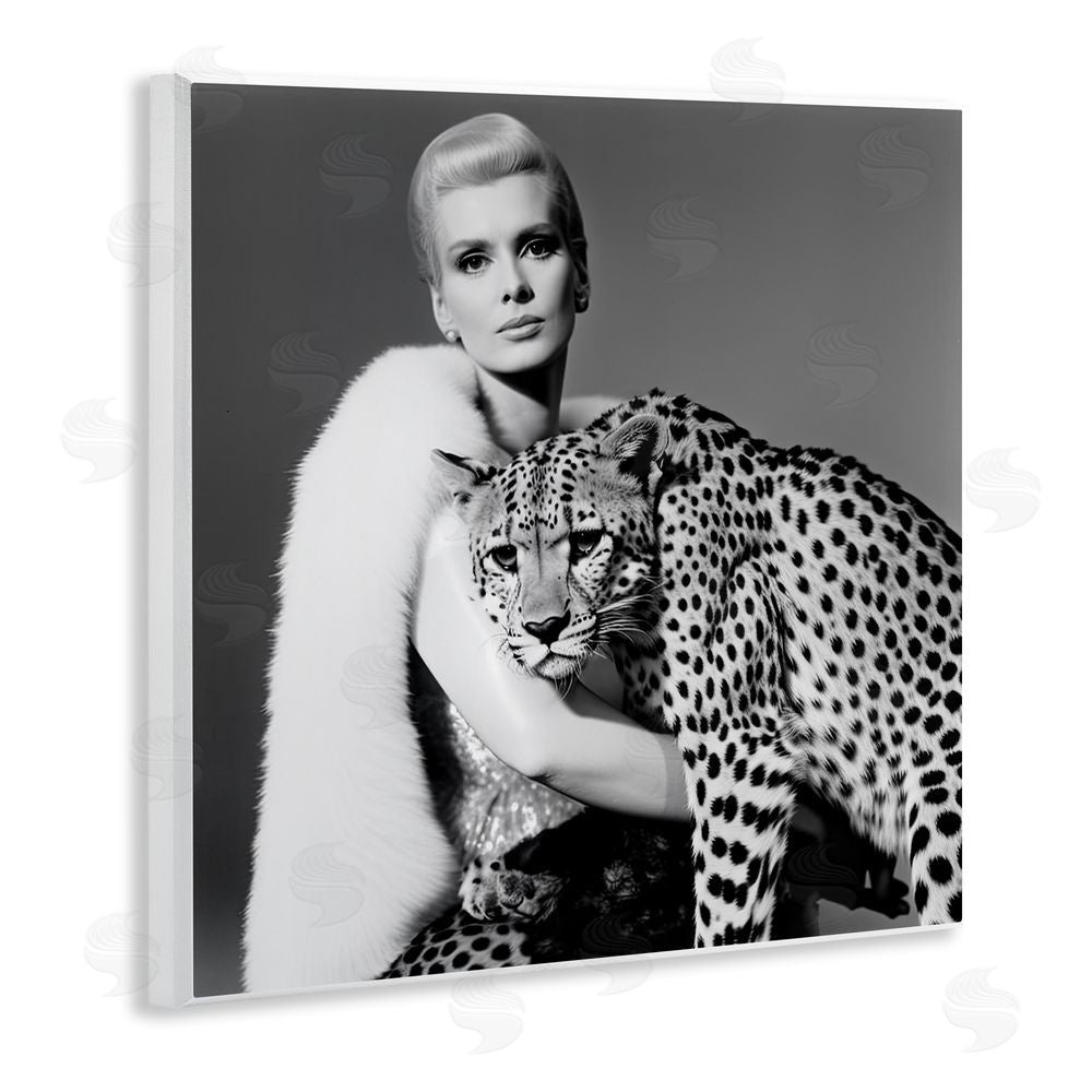 Sasha Cat Woman Cheetah Portrait Wall Plaque Art Print
