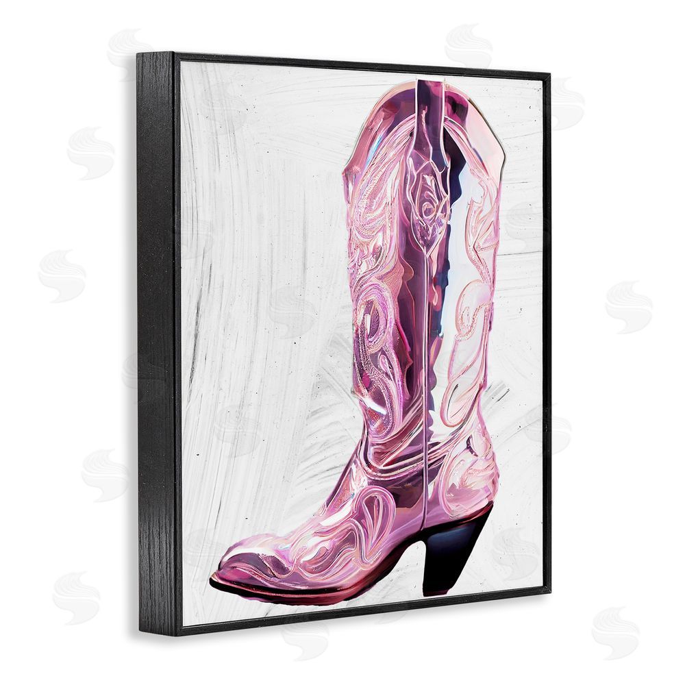 Sasha Cowgirl Cinderella's Boot Black Framed Giclee Print Wall Art