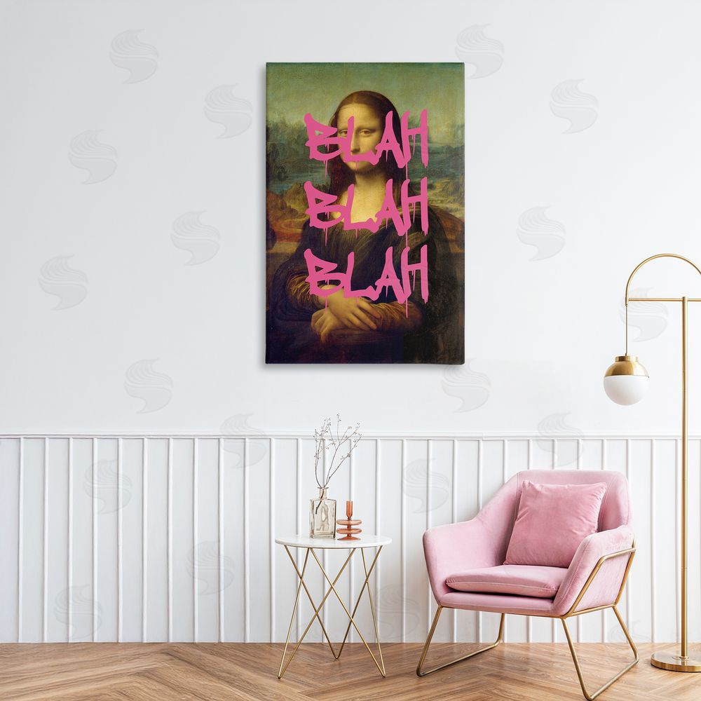 Masters Redux Graffiti Over Mona Lisa Stretched Canvas Wall Art Print in Room