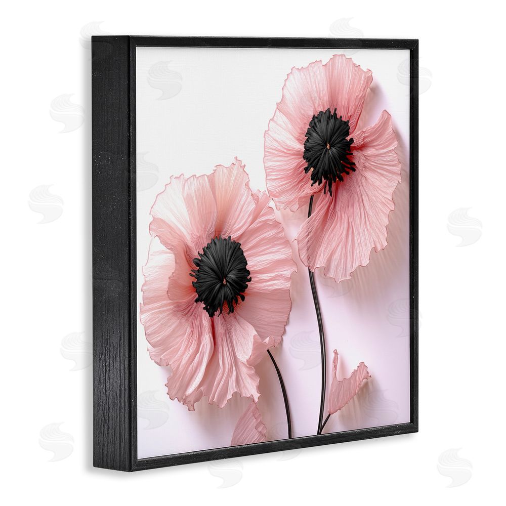 Sasha Properly Pink Poppies Black Framed Giclee Print Wall Art