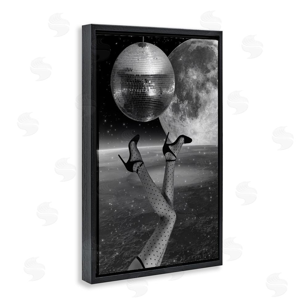 Elo Marc Hangin' Over Disco & Planet Black Floating Frame Canvas Wall Art Print