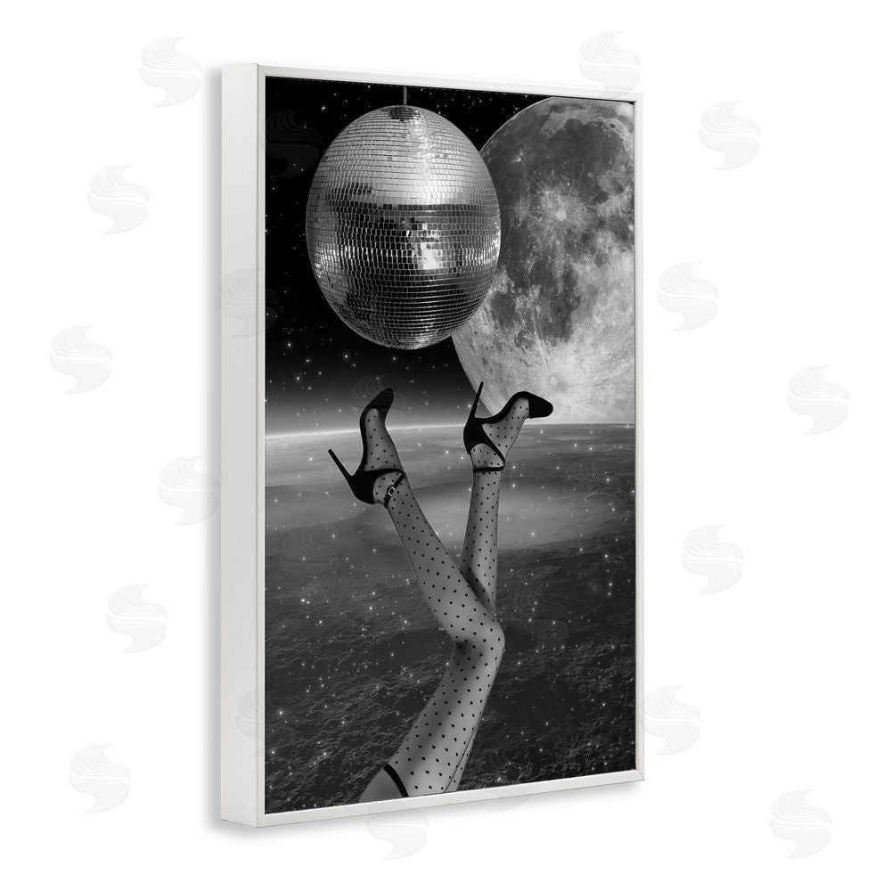 Elo Marc Hangin' Over Disco & Planet White Framed Giclee Print Wall Art