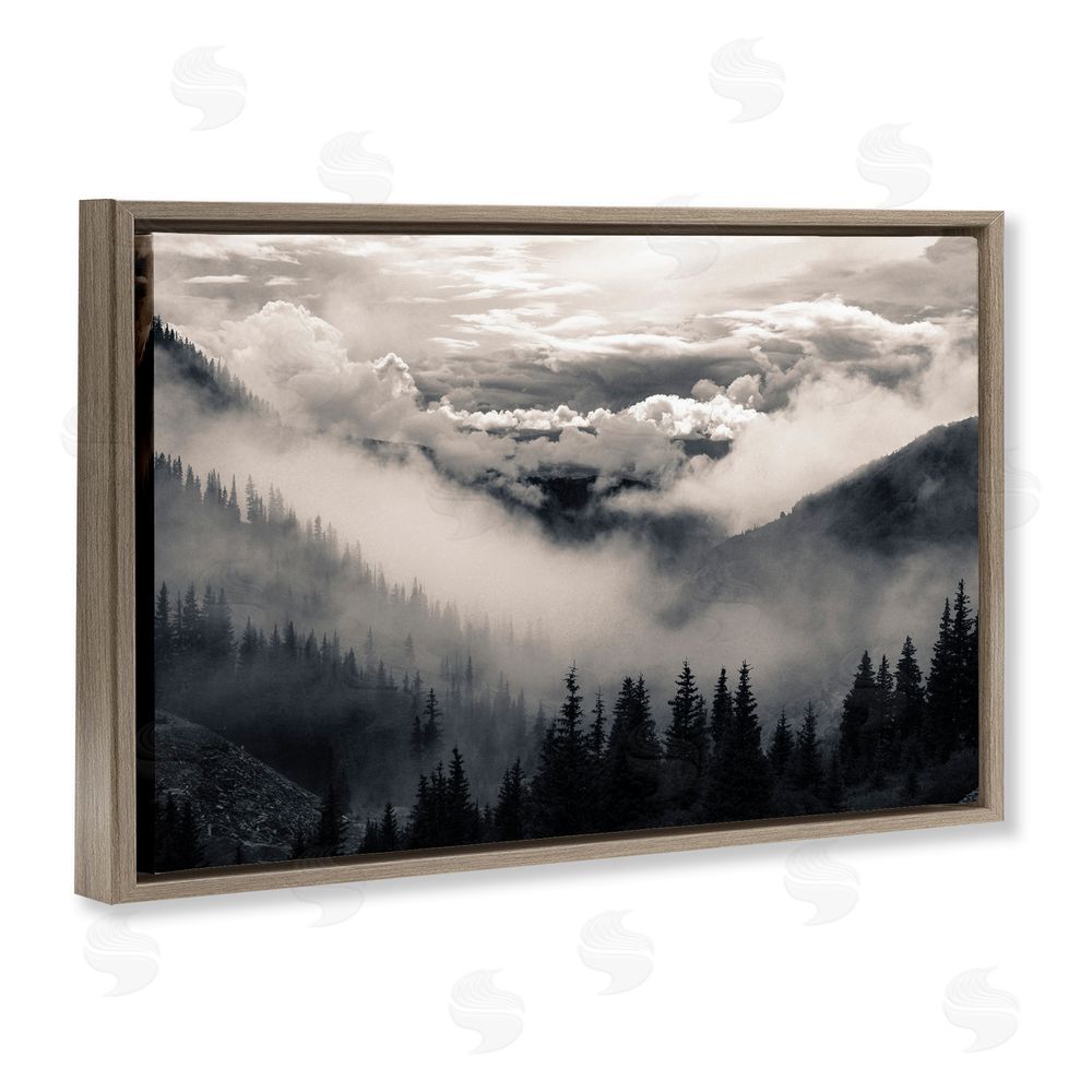 Decent Exposures Billowing Fog Atmosphere Brown Floating Frame Canvas Wall Art Print