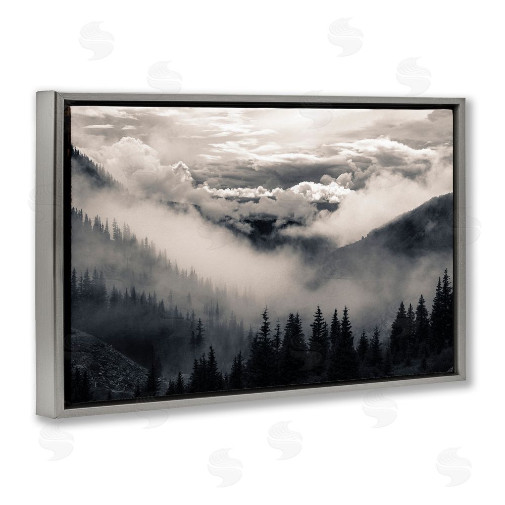 Decent Exposures Billowing Fog Atmosphere Gray Floating Frame Canvas Wall Art Print
