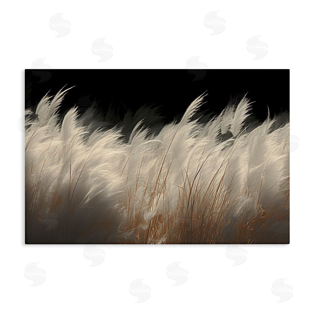 Decent Exposures White Feathers Windblown Grasses Stretched Canvas Wall Art Print