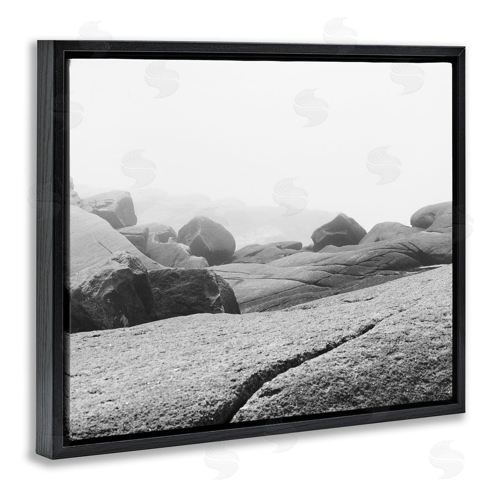 Clive Branson Rocks at Peggy's Cove Black Floating Frame Canvas Wall Art Print